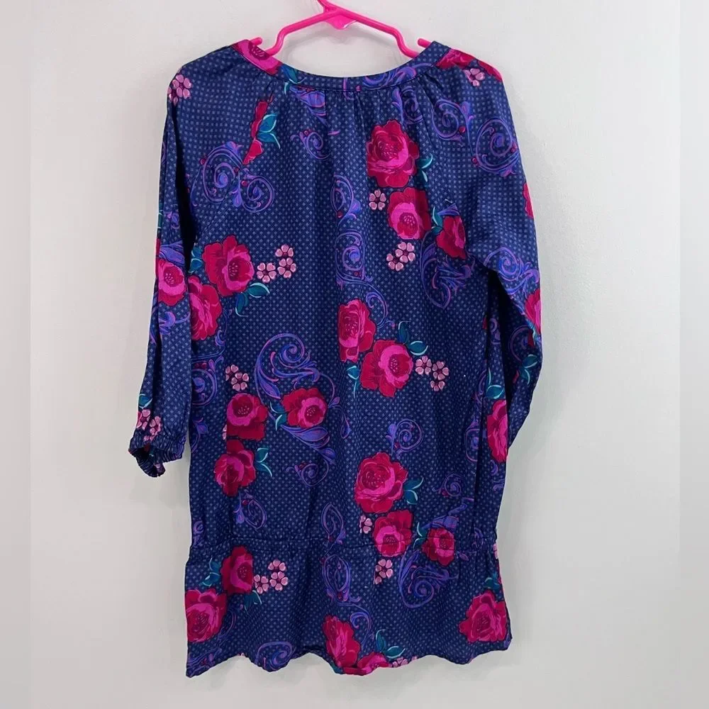 Tea Collection Floral Tunic Blouse Girls Size 8